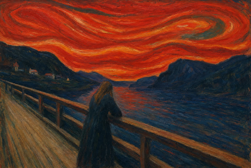 A frame in the Munch expressionism style
