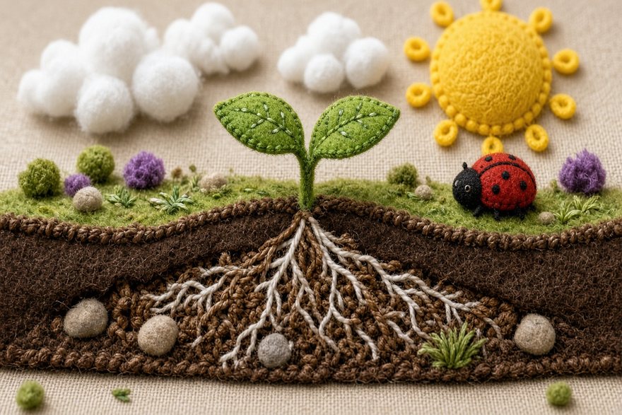 Felt and yarn craft style