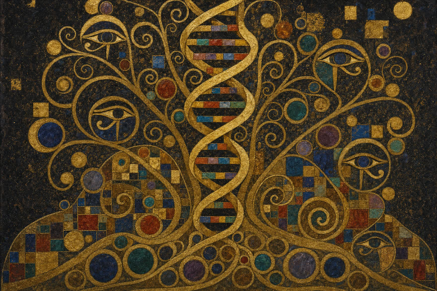 Klimt gold explainer film style, sample frame