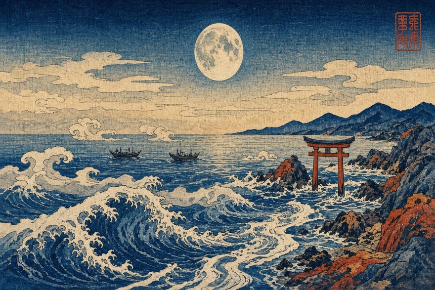 Ukiyo-e woodblock style
